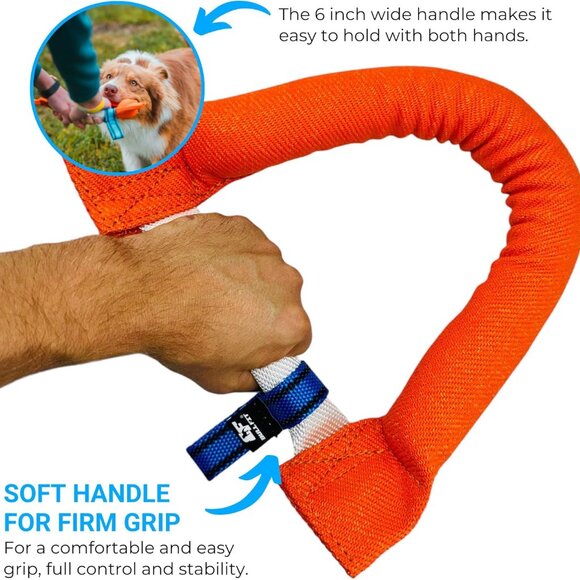 BullFit Horseshoe Dog Bite Tug Toy Tug of War Dog Toy for 2 Dogs to Play Green - Picture 7 of 8